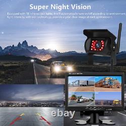 7 Monitor Wireless Dual Rear View Backup Camera BSD System for Truck RV Trailer