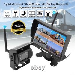 7 Monitor Wireless Dual Rear View Backup Camera BSD System for Truck RV Trailer