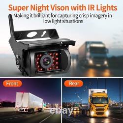 7 Monitor Wireless Dual Rear View Backup Camera BSD System for Truck RV Trailer