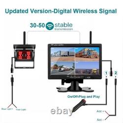 7 Monitor Wireless Dual Rear View Backup Camera BSD System for Truck RV Trailer