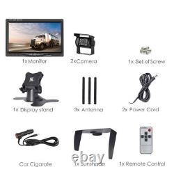 7 Monitor Wireless Dual Rear View Backup Camera BSD System for Truck RV Trailer