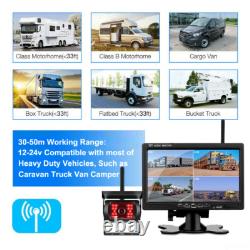 7 Monitor Wireless Dual Rear View Backup Camera BSD System for Truck RV Trailer