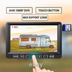 7 QUAD Monitor DVR 4 1080P Backup Camera For Truck Trailer Bus RV Rear View