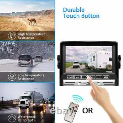 7 QUAD Monitor DVR 4 1080P Backup Camera For Truck Trailer Bus RV Rear View