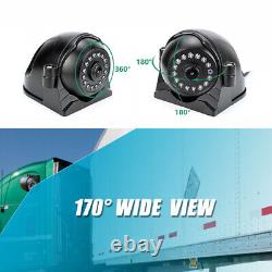 7 QUAD Monitor DVR 4 1080P Backup Camera For Truck Trailer Bus RV Rear View