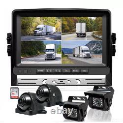7 Quad DVR Monitor Rear View Backup Camera 1080P Reverse For RV Bus Truck VAN