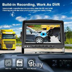 7'' Quad DVR Record Monitor Backup Rear Side View Camera Kit for Truck Trailer