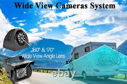 7'' Quad DVR Record Monitor Backup Rear Side View Camera Kit for Truck Trailer