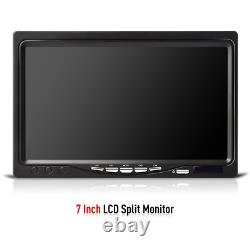 7 Quad Monitor 360 4PIN Front Side Rear View Backup Camera For Truck Caravan RV