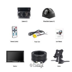 7 Quad Monitor 360 4PIN Front Side Rear View Backup Camera For Truck Caravan RV