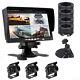7 Quad Monitor 3x Rear View Backup Camera 2x10m+1x20m 12-24V For Truck Tractor