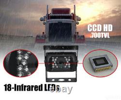 7 Quad Monitor 3x Rear View Backup Camera 2x10m+1x20m 12-24V For Truck Tractor