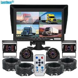 7 Quad Monitor+4X Side Backup Rear View Camera System Night Vision For RV Truck