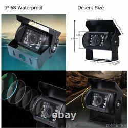 7 Quad Monitor 4 PIN Front Side Rear View Backup Camera 2x 5m 2x 10m For Truck