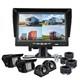 7 Quad Monitor 4x 4pin backup camera For Truck RV Caravan 360 Rear view Reverse