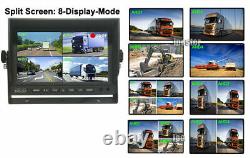 7 Quad Monitor DVR 4 Dash Cam Rear View Backup Camera for Truck Semi Trailer RV