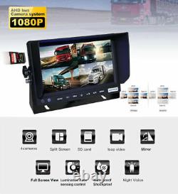 7 Quad Monitor DVR 4 Dash Cam Rear View Backup Camera for Truck Semi Trailer RV