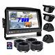 7 Quad Monitor DVR 4 Rear View Backup Camera System For Semi Box Truck RV