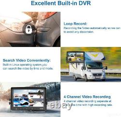 7 Quad Monitor DVR Recorder Truck Bus 4x 4Pin Rear View Backup CCD Camera+32GB