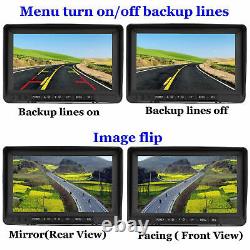7'' Quad Monitor Digital Wireless IR Rear View Backup Camera Reverse Cam System