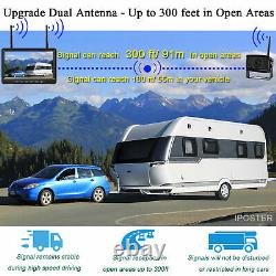 7'' Quad Monitor Digital Wireless IR Rear View Backup Camera Reverse Cam System