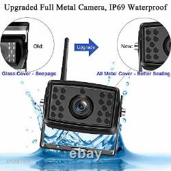 7'' Quad Monitor Digital Wireless IR Rear View Backup Camera Reverse Cam System