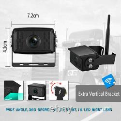 7'' Quad Monitor Digital Wireless IR Rear View Backup Camera Reverse Cam System