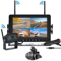 7'' Quad Monitor Digital Wireless Rear View Backup 1080P Camera For Truck RV Van