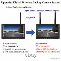 7'' Quad Monitor Digital Wireless Rear View IR Backup 3 Camera System Kit For RV