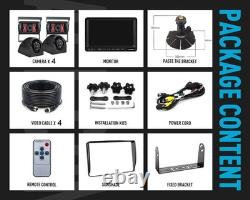 7 Quad Split Monitor 4 Rear View Backup Camera DVR System For Semi Truck Box RV