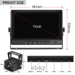 7 Quad Split Monitor DVR AHD Rear View Backup Camera For Truck RV Caravan Bus