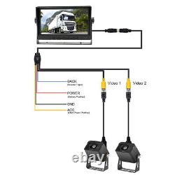 7 Quad Split Monitor DVR AHD Rear View Backup Camera For Truck RV Caravan Bus