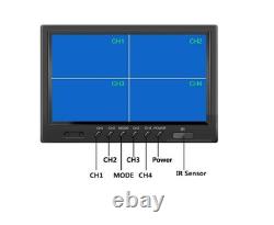 7 Quad Split Monitor Screen+ 4x Rear View Backup CCD Camera System for Truck RV