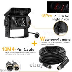7 Quad Split Monitor Screen+ 4x Rear View Backup CCD Camera System for Truck RV