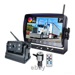 7 Quad Split Wireless Magnetic Monitor Backup Camera Rear View Reversing System