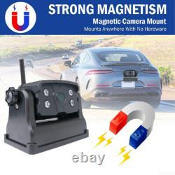 7 Quad Split Wireless Magnetic Monitor Backup Camera Rear View Reversing System