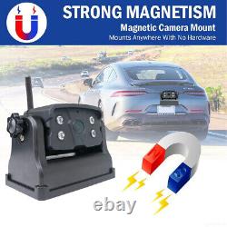 7 Quad Wireless Magnetic Monitor Backup IR Camera Rear View Parking Reverse Kit
