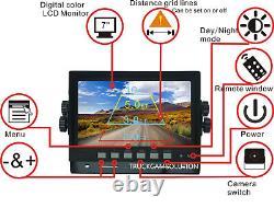 7 Rear View Backup Reverse 2-camera System For Skid Steer, Box Truck, Motorhome