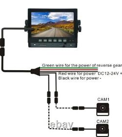 7 Rear View Backup Reverse 2-camera System For Skid Steer, Box Truck, Motorhome