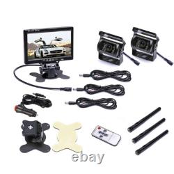 7 Rear View Monitor 2x Digital Wireless Backup Camera for Truck Trailer RV Bus