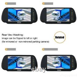 7 Split Monitor 4x CCD Rear View Backup Reverse Camera 12-24v for Truck RV Bus
