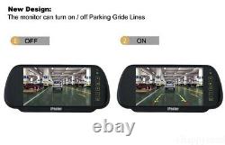 7 Split Monitor 4x CCD Rear View Backup Reverse Camera 12-24v for Truck RV Bus
