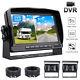 7 Split Monitor Dual Rear View Backup Camera DVR System For Semi Box Truck RV
