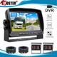 7 Split Monitor Dual Rear View Backup Camera DVR System For Semi Box Truck RV