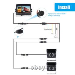 7 Split Monitor Dual Rear View Backup Camera DVR System For Semi Box Truck RV