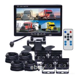 7 Split Screen Monitor 4x IR Rear View Backup Camera 4x 10m 12-24V For Truck RV