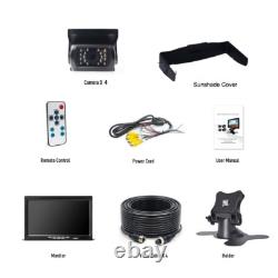7 Split Screen Monitor 4x IR Rear View Backup Camera 4x 10m 12-24V For Truck RV