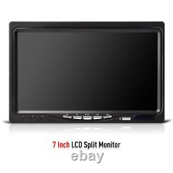 7 Split Screen Monitor 4x IR Rear View Backup Camera 4x 10m 12-24V For Truck RV
