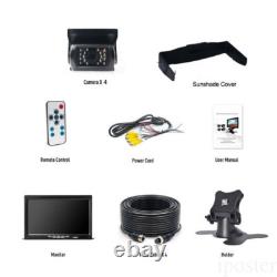 7 Split Screen Monitor 4x IR Rear View Backup Camera 4x 10m 12-24V For Truck RV