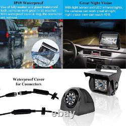 7 Split Screen Quad Monitor 4 Pin 4x IR Side Rear View Backup Camera For Truck